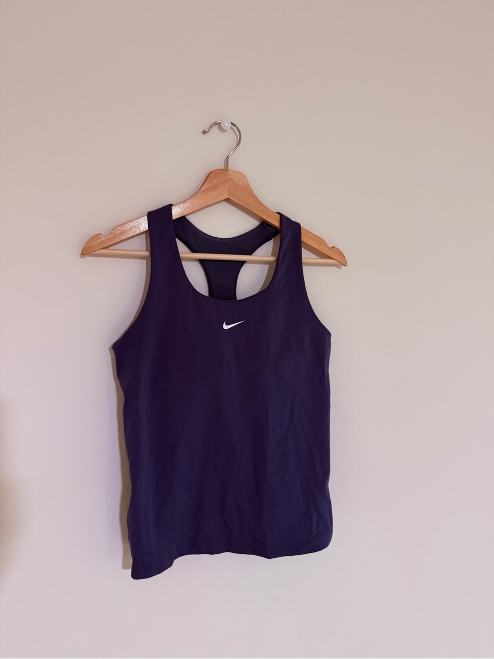 Nike Women’s Dark Bluish-Purple Racerback Workout Tank with White Swoosh